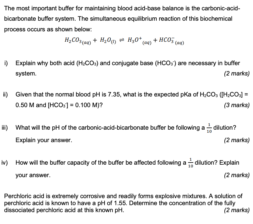 where is the bicarbonate buffer system functional in maintaining acid base balance