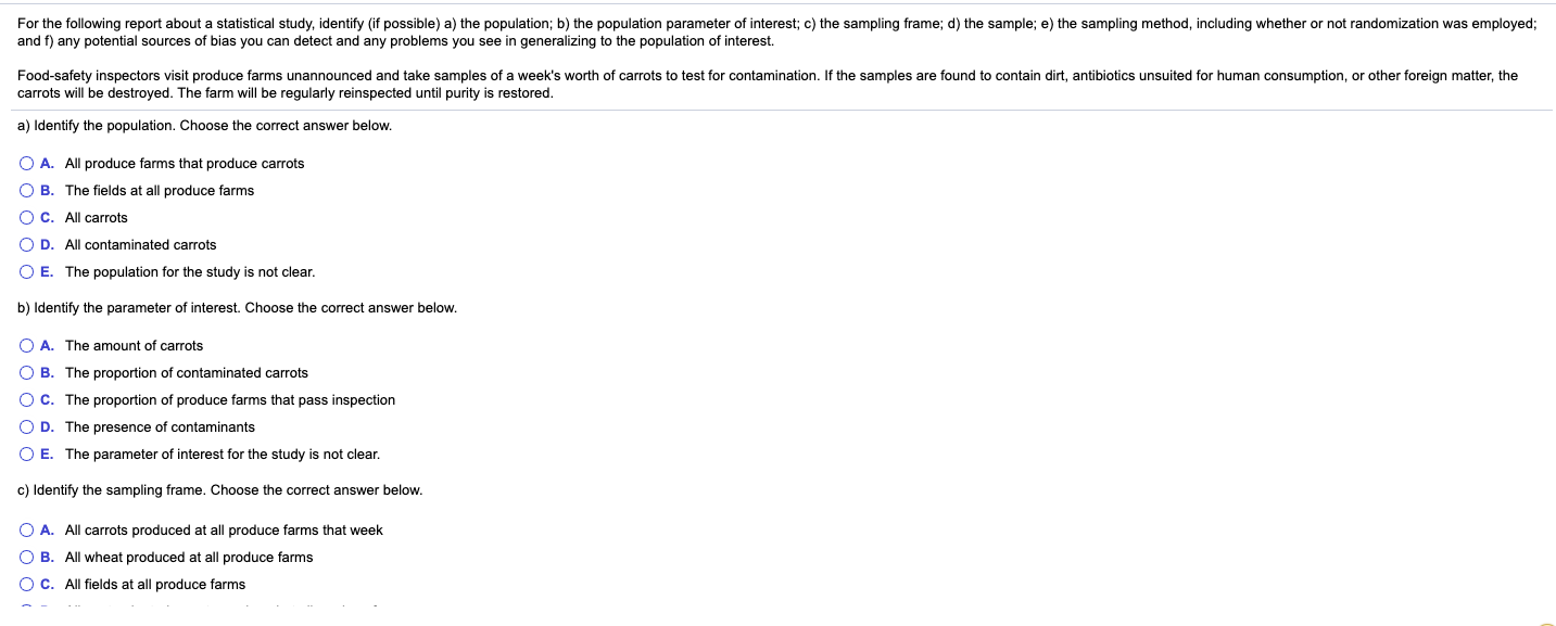 Solved For The Following Report About A Statistical Study, | Chegg.com