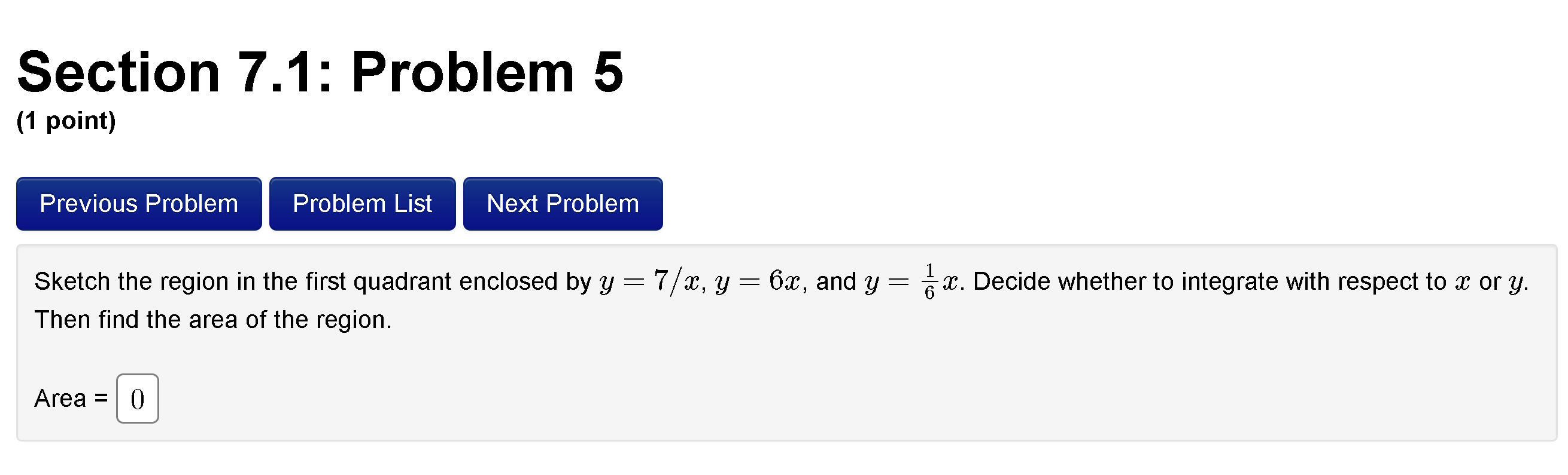 Solved Section 7.3: Problem 2 (1 point) Previous Problem | Chegg.com