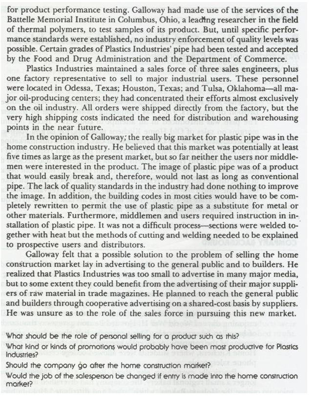 Solved Plastics Industries, Inc. Manufacturer of Plastic