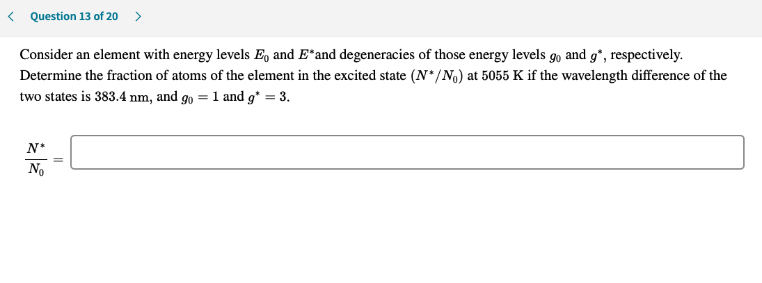 Solved Consider an element with energy levels E0 and E∗and | Chegg.com