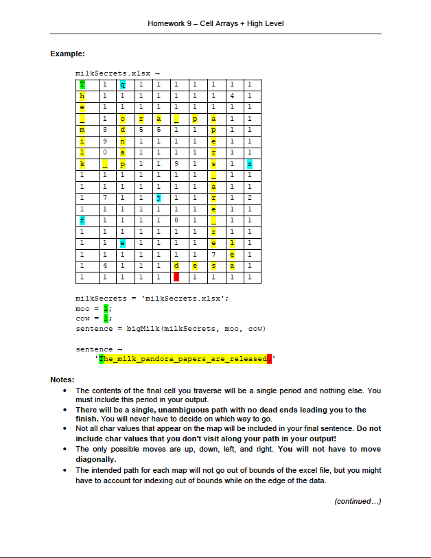 This is a question for MATLAB language. The excel | Chegg.com