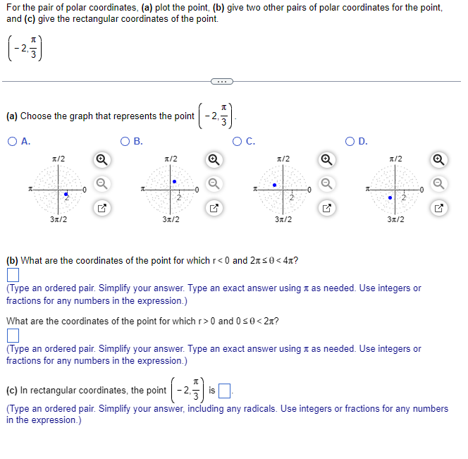 Solved For The Pair Of Polar Coordinates A Plot The