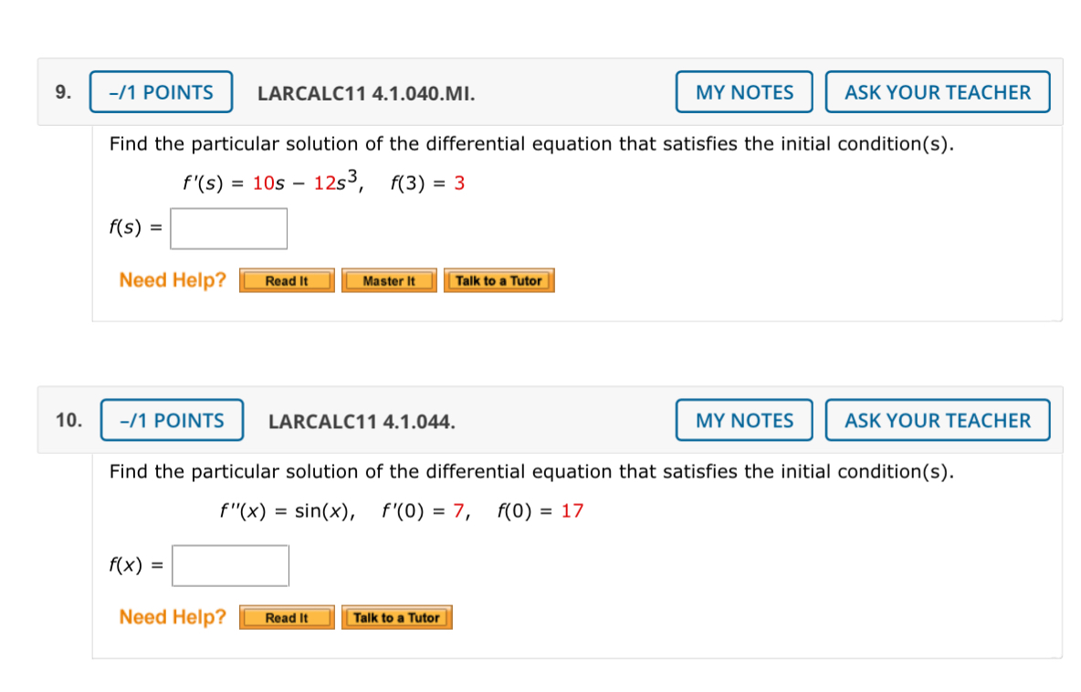 Solved 9 1 Points Larcalc11 4 1 040 Mi My Notes Ask Your