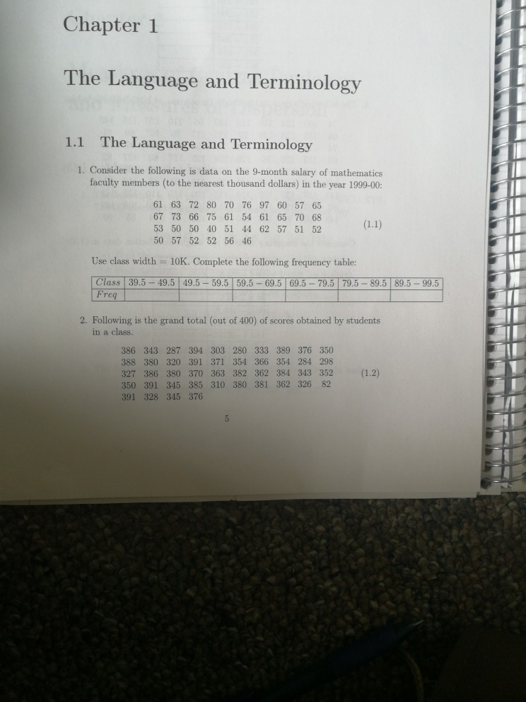 Solved Chapter 1 The Language and Terminology 1.1 The | Chegg.com