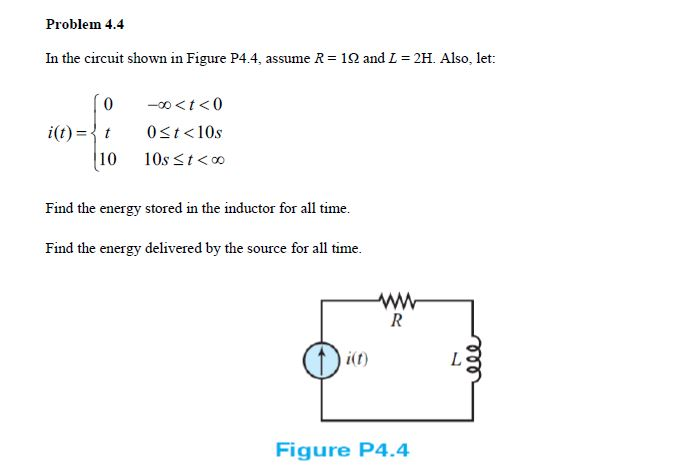 Solved Problem 4.4 In the circuit shown in Figure P4.4, | Chegg.com