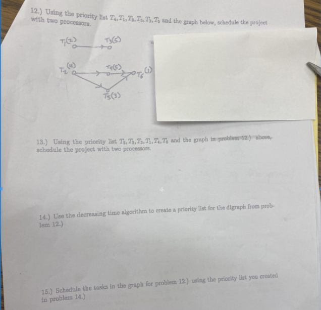 Solved 12.) ﻿Using the priority liat T4,T1,T3,T6,T2,T5 ﻿und