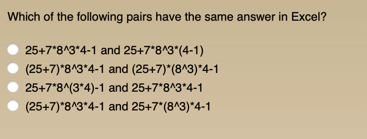 Solved Which Of The Following Pairs Have The Same Answer In | Chegg.com