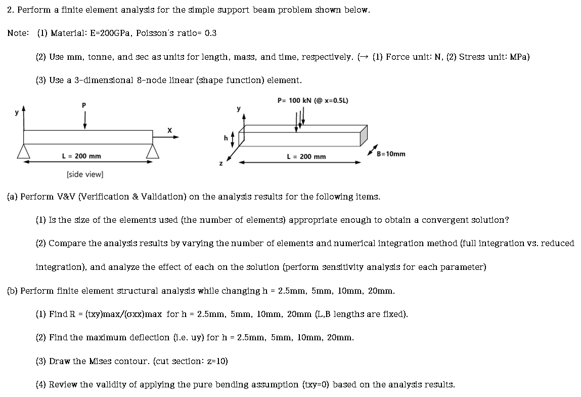 Solved 1. Perform finite element analysis for the cantilever | Chegg.com