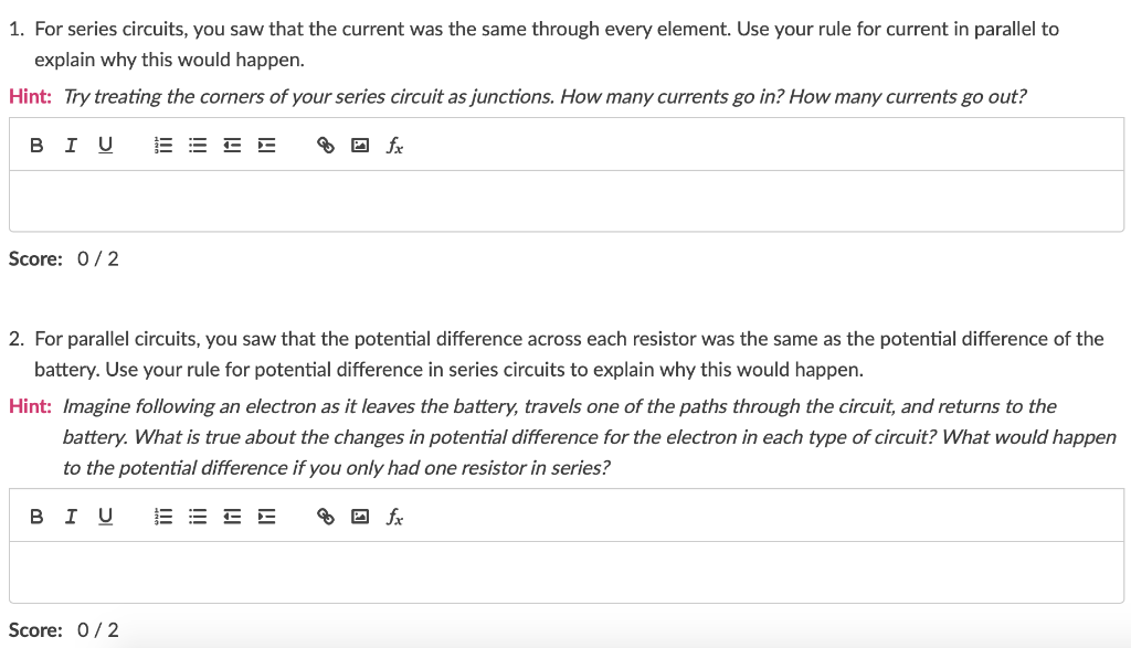 Solved 1. For series circuits, you saw that the current was 