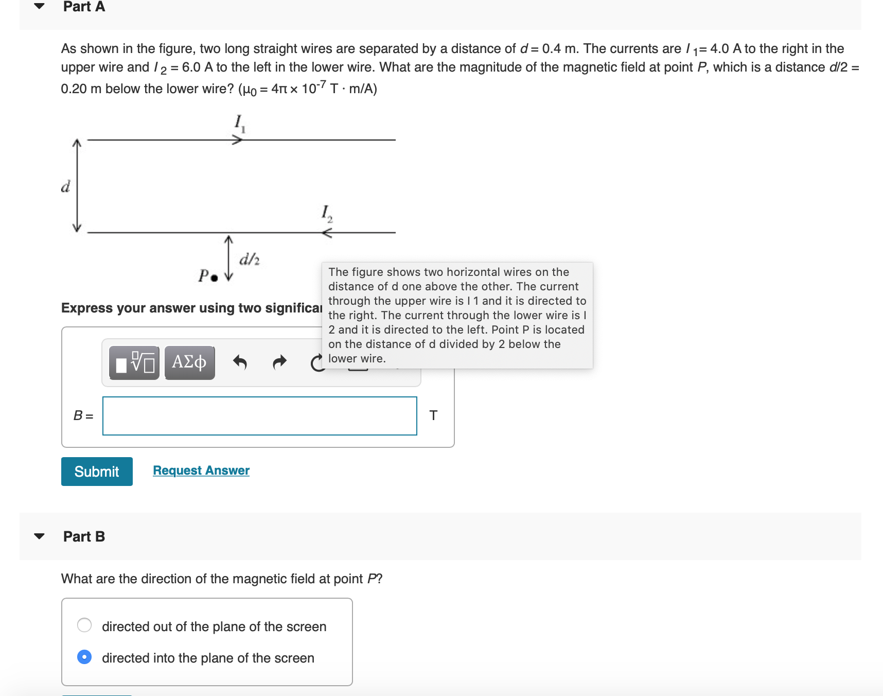 solved-part-a-as-shown-in-the-figure-two-long-straight-chegg