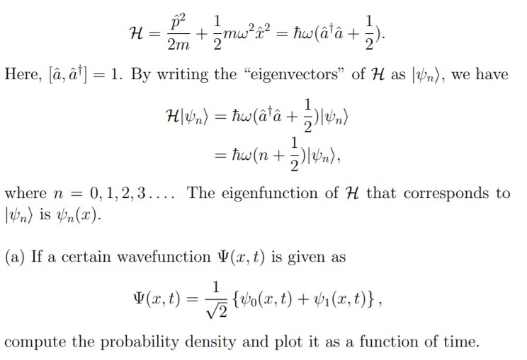 Solved H 3mw Nu A A Mw 222 ħwa 2 2m H Chegg Com