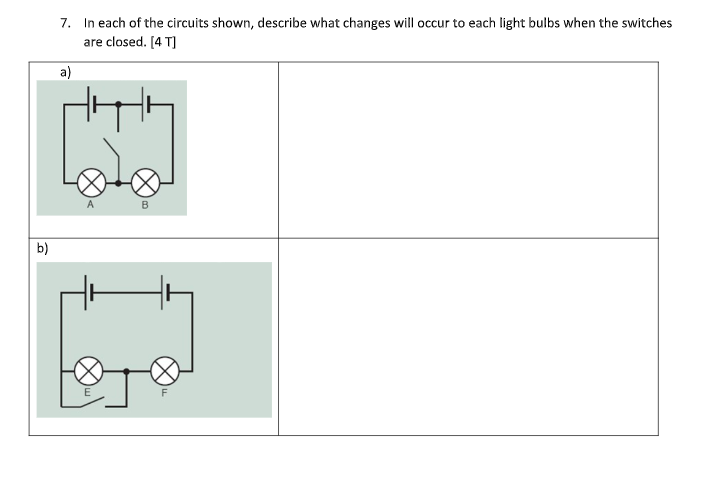 Solved B) 7. In Each Of The Circuits Shown, Describe What | Chegg.com