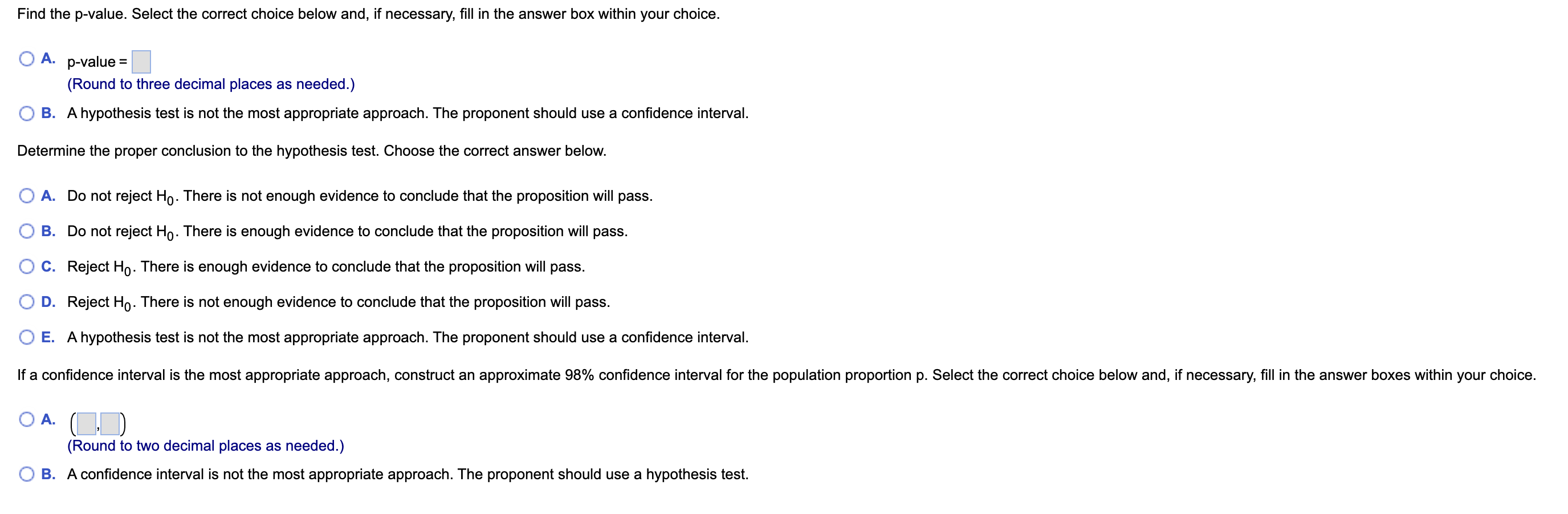 Solved A Proponent Of A New Proposition On A Ballot Wants To | Chegg.com