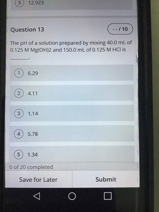 Solved Question 6 What is the pH of a buffer solution | Chegg.com