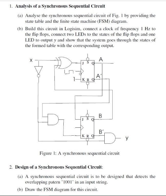 Solved 1. Analysis Of A Synchronous Sequential Circuit (a) | Chegg.com