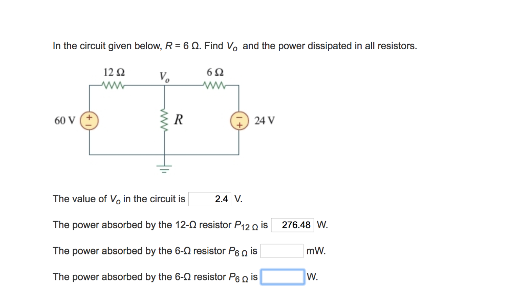 Solved In the circuit given below, R-6 Ω. Find V, and the | Chegg.com