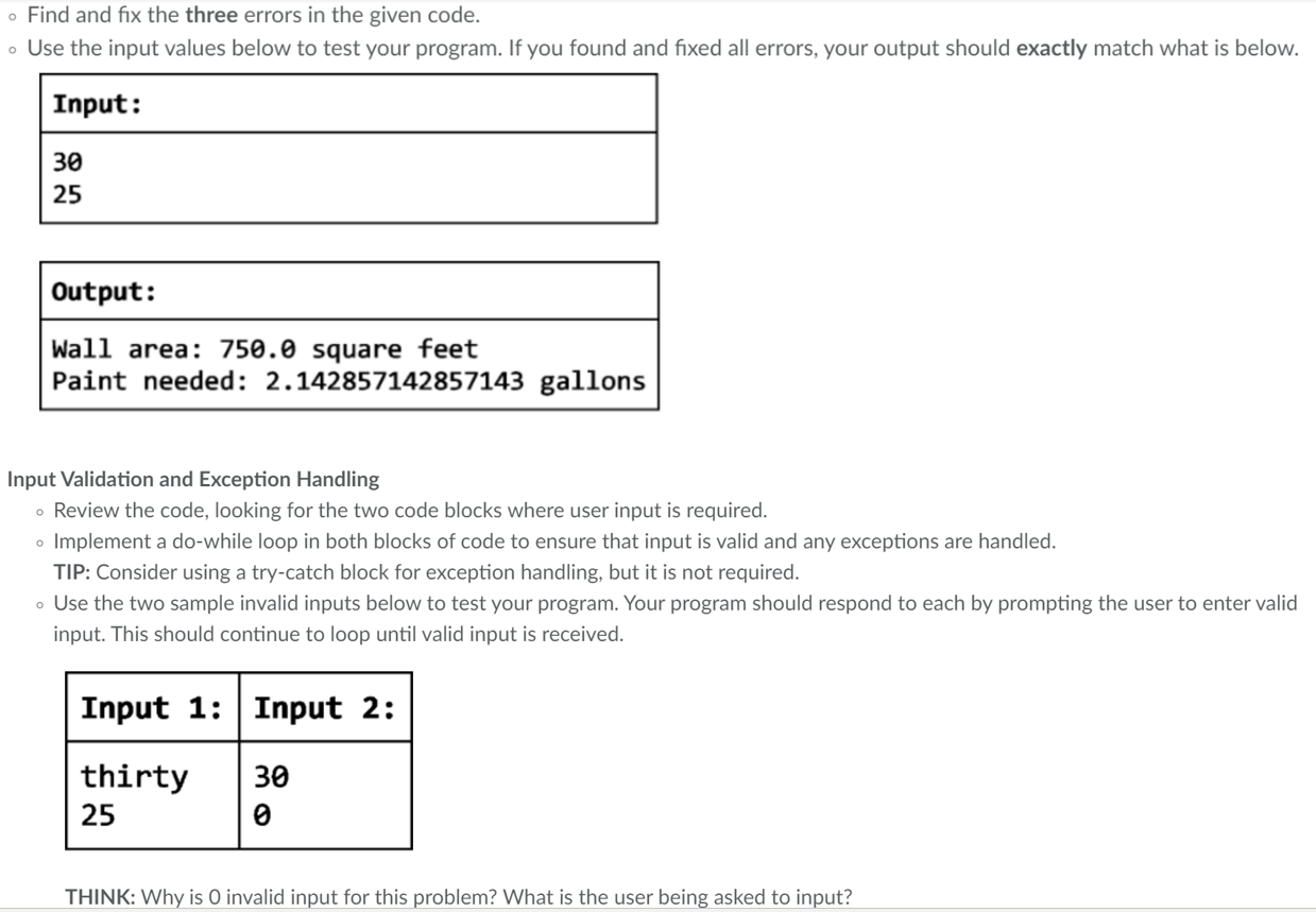 Solved - Find and fix the three errors in the given code. • | Chegg.com