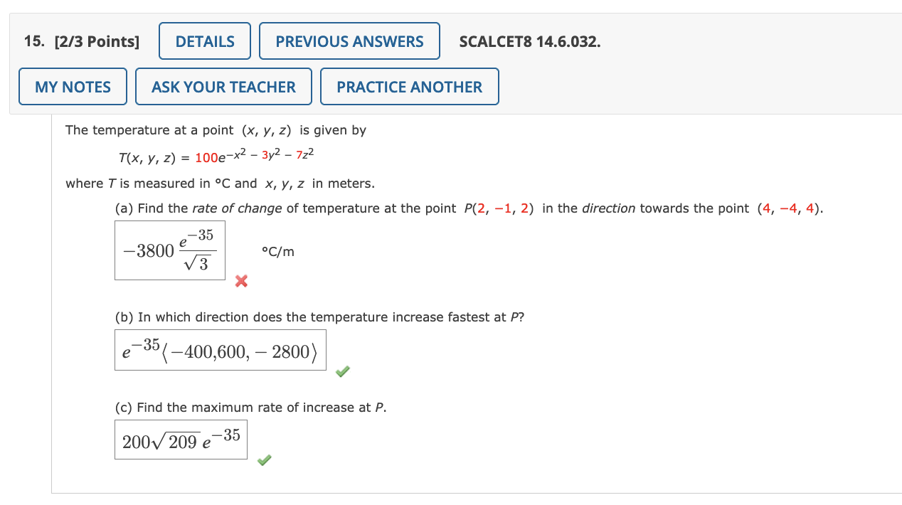 Solved 15. [2/3 Points] DETAILS PREVIOUS ANSWERS SCALCET8 | Chegg.com