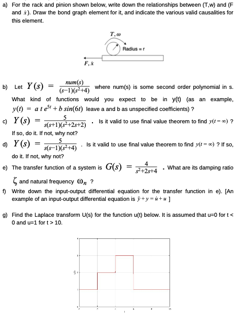 Solved A) For The Rack And Pinion Shown Below, Write Down | Chegg.com