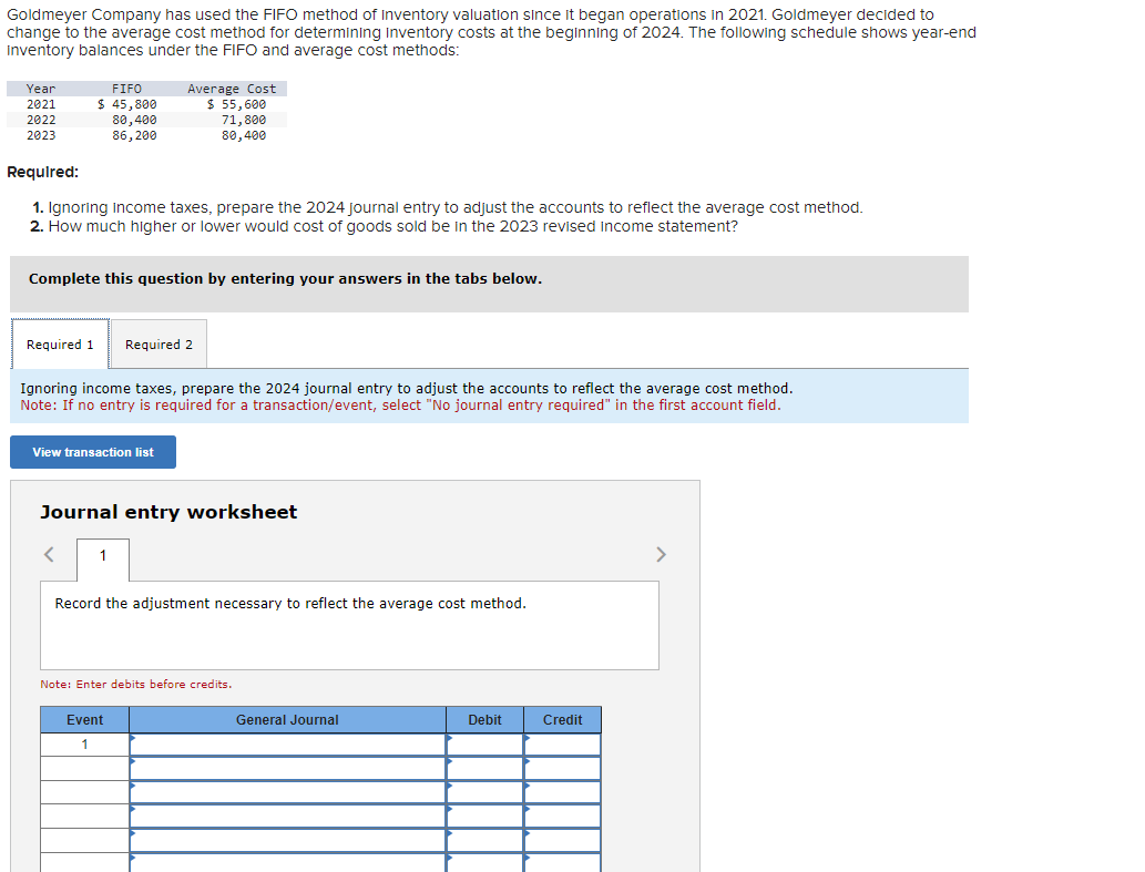 Solved goldmeyer company has used the fifo method of chegg