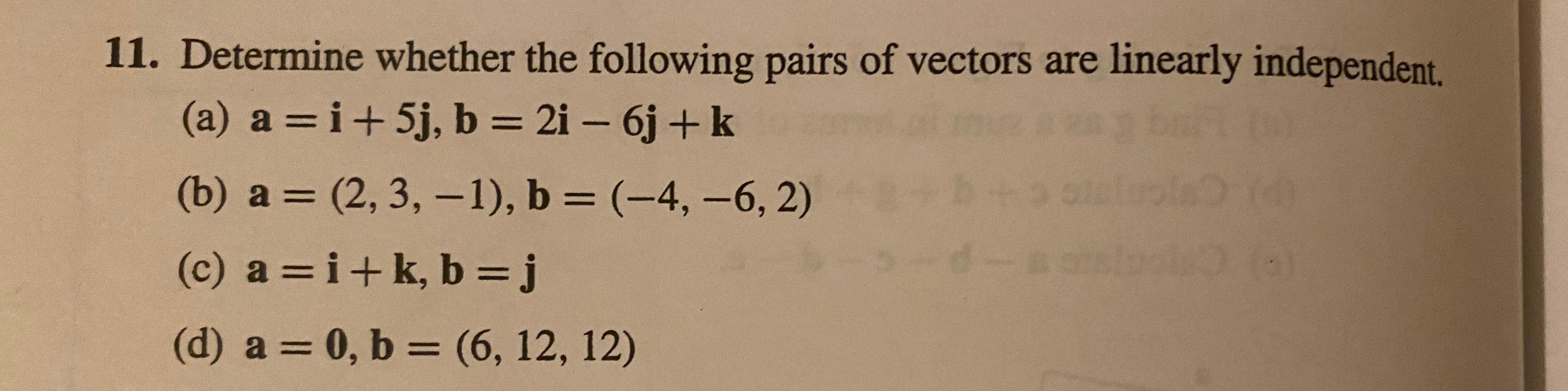 Solved - 11. Determine whether the following pairs of | Chegg.com