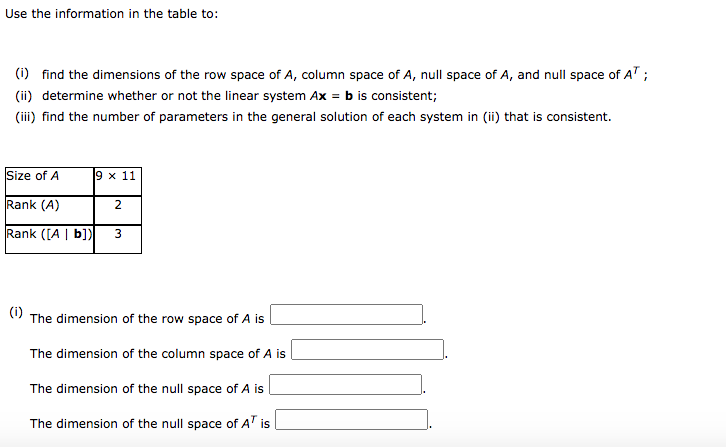 Solved Use the information in the table to 1 find the Chegg