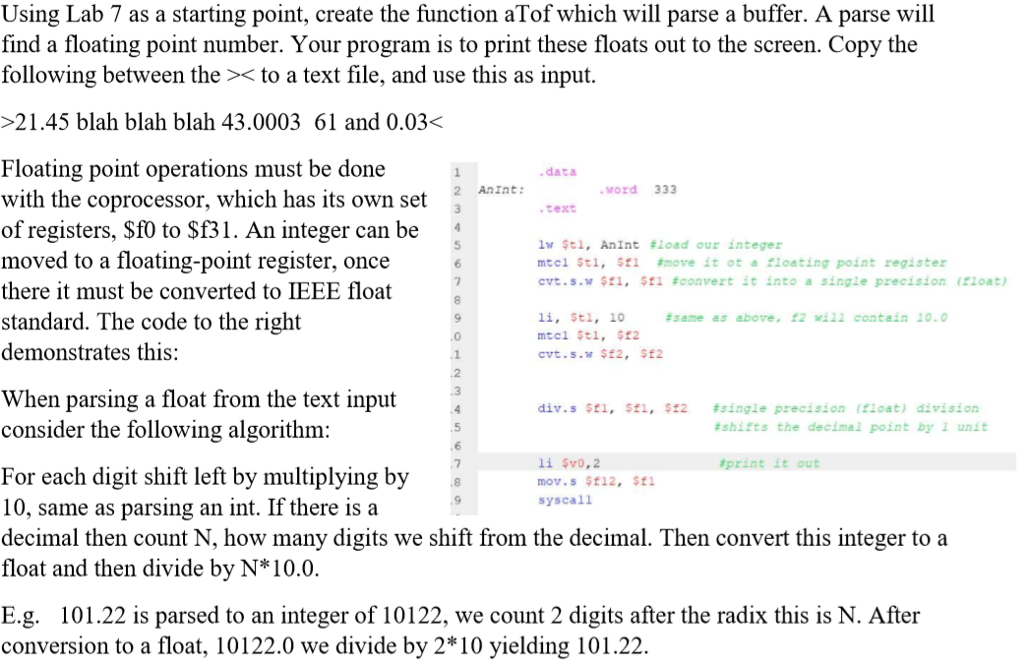 Using Lab 7 as a starting point, create the function | Chegg.com