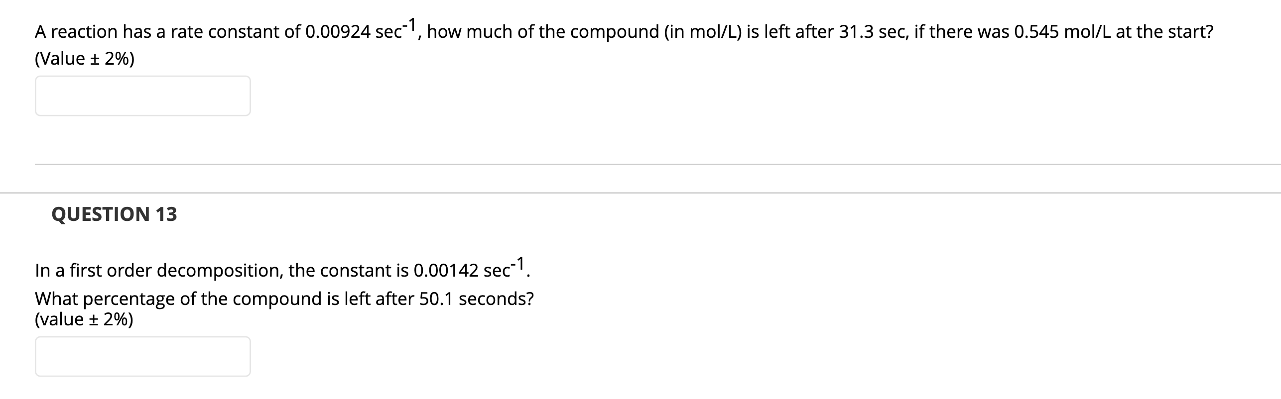 Solved A Reaction Has A Rate Constant Of 0 00924 Sec 1 How Chegg Com   PhpDeLNsW