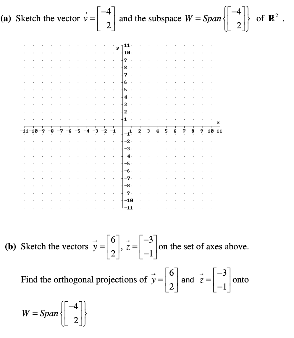 Solved (a) Sketch The Vector V = -11-10-9 -8 -7 -6 -5 (b) | Chegg.com