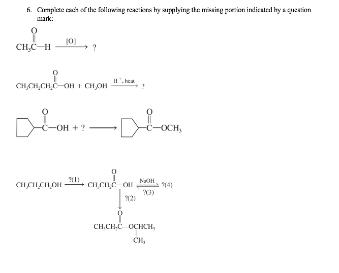 Solved 6. Complete each of the following reactions by | Chegg.com