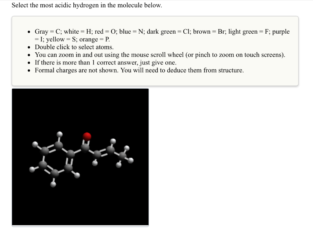 Solved Select The Most Acidic Hydrogen In The Molecule Be Chegg Com