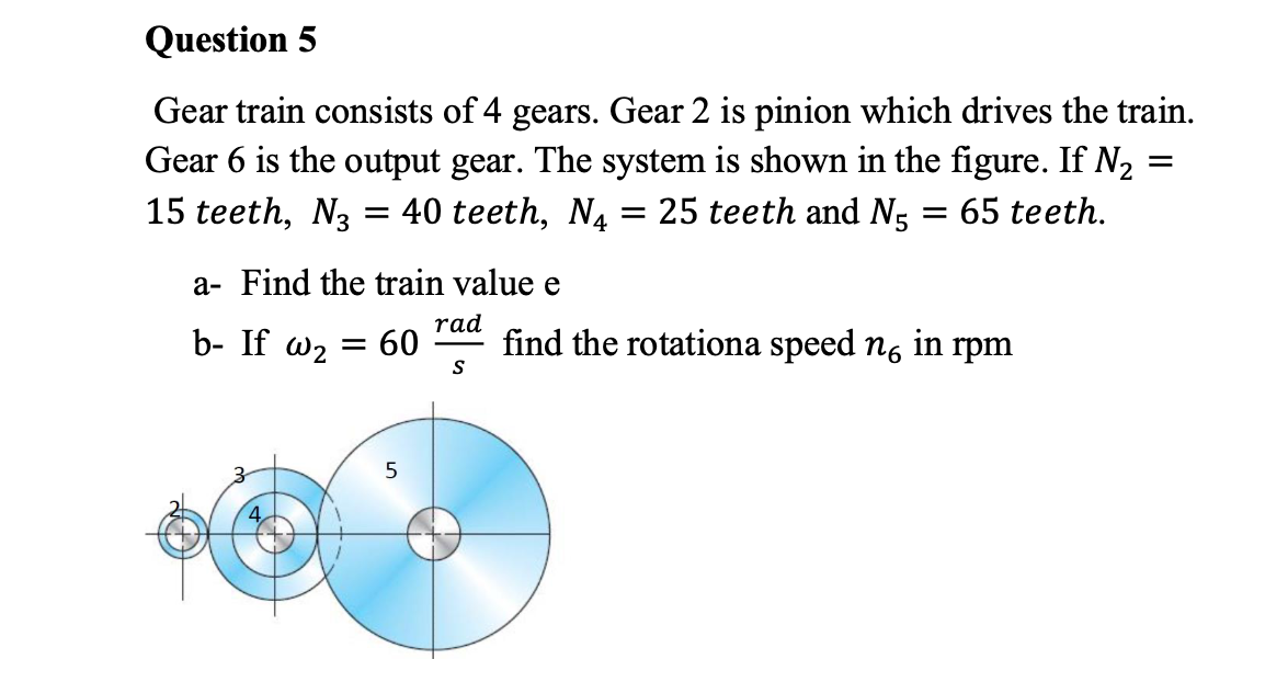 Solved Question 5 Gear train consists of 4 gears. Gear 2 is | Chegg.com