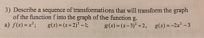 Solved 3) Describe a sequence of transformations that will | Chegg.com