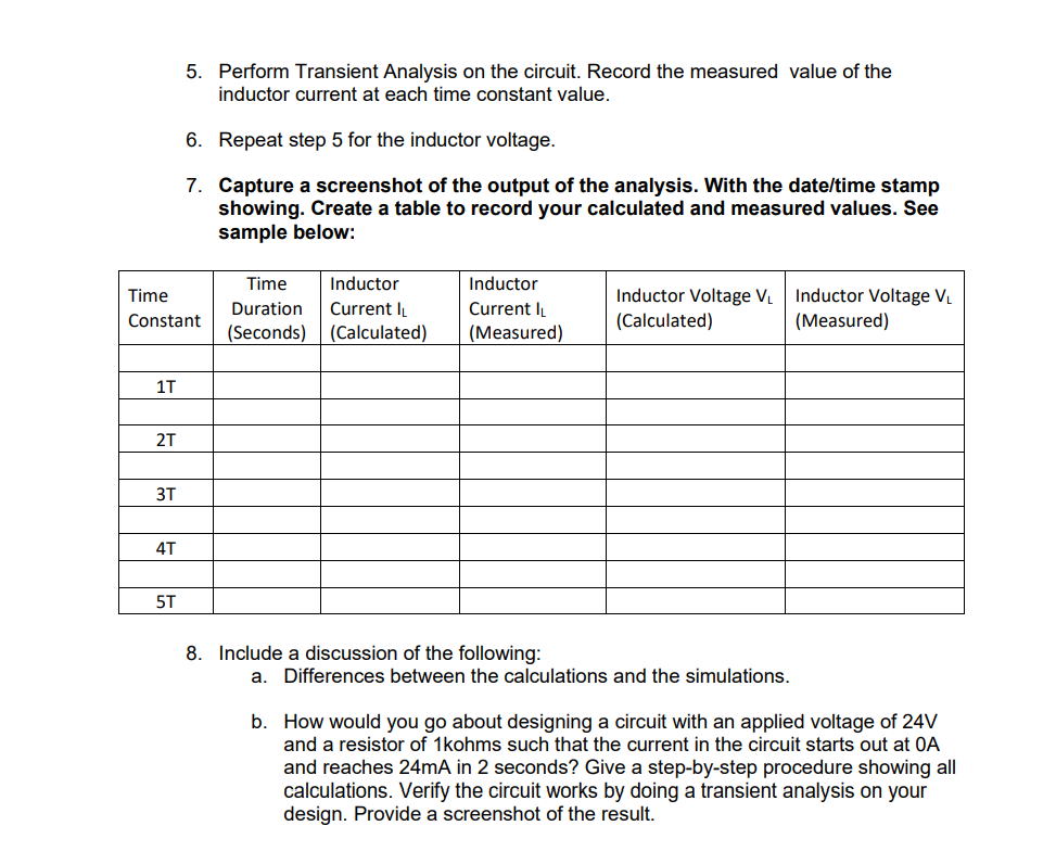 Solved 2. Construct the series RL circuit below using | Chegg.com