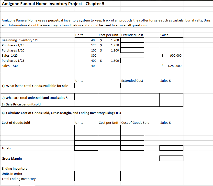 Solved Amigone Funeral Home Uses A Perpetual Inventory 