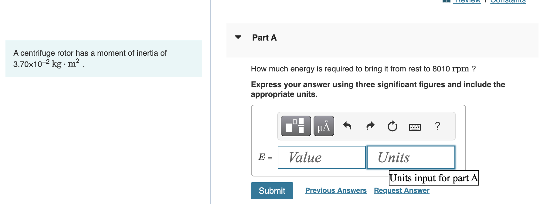 Solved A centrifuge rotor has a moment of inertia of