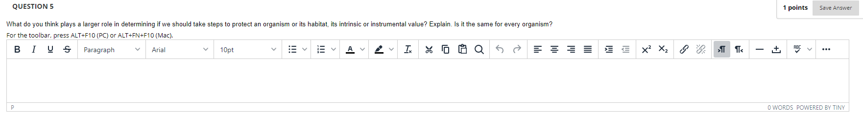Solved QUESTION 5 1 points Save Answer For the toolbar, | Chegg.com