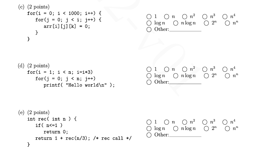 Solved For Each Of The Below Code Snippets, Identify The | Chegg.com