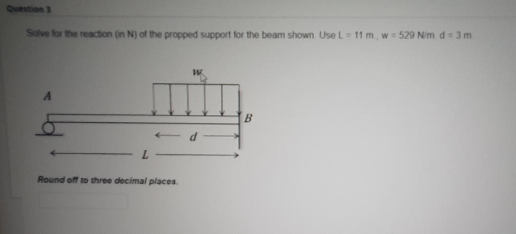 Solved Solve for the reaction (in N) of the propped support | Chegg.com