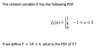 Solved The random variable X has the following PDF: fx(x) = | Chegg.com