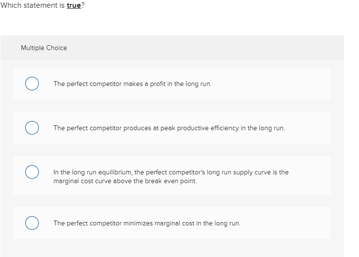 Solved Which statement is true? Multiple Choice The perfect | Chegg.com
