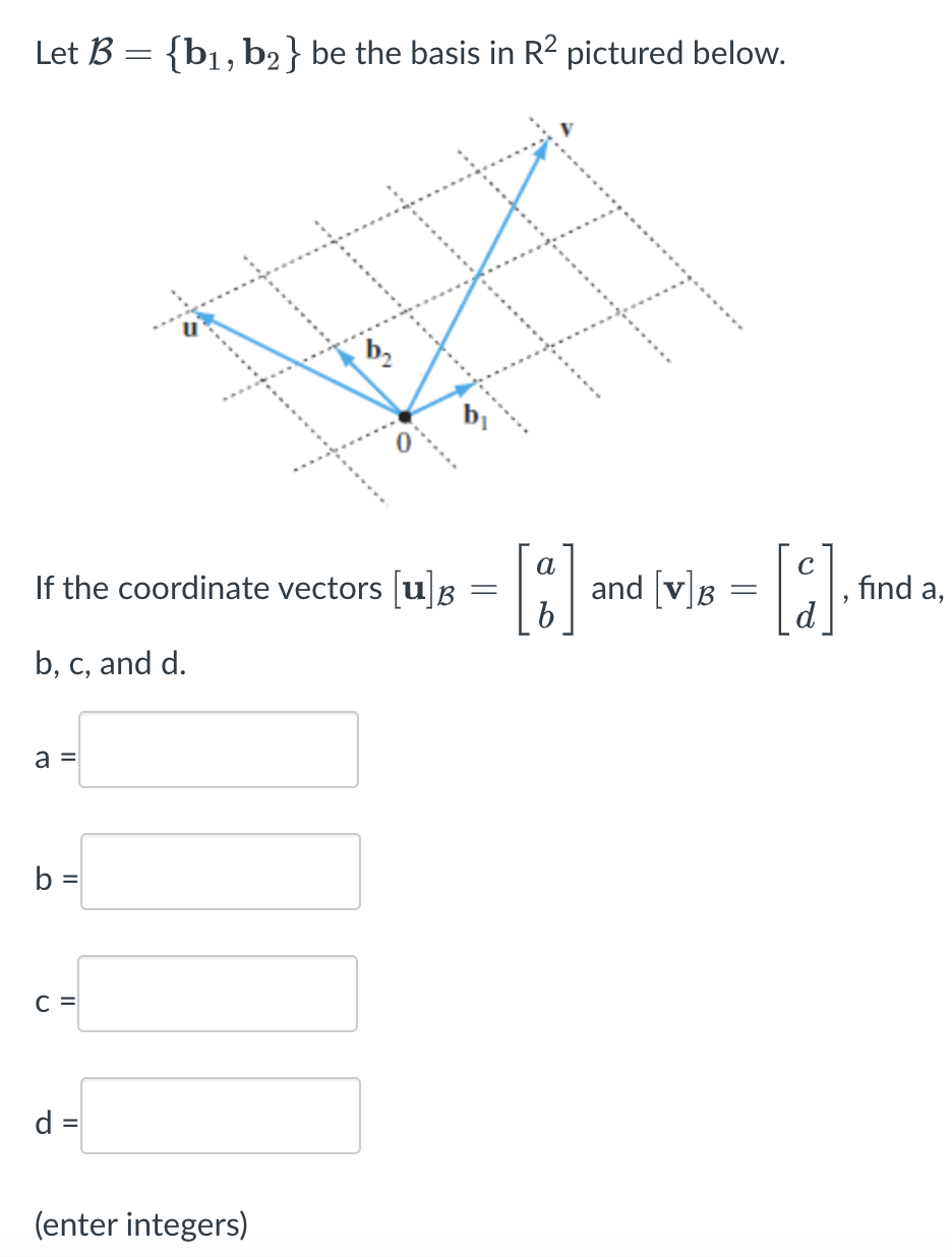 Solved Let B={b1,b2} Be The Basis In R2 Pictured Below. If | Chegg.com ...