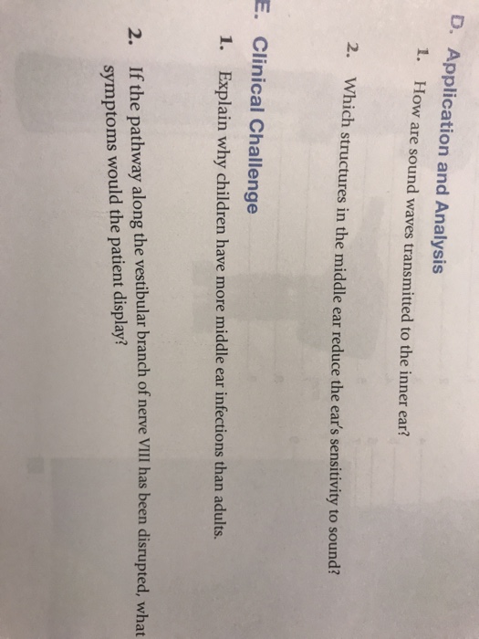 Solved D. Application and Analysis 1. How are sound waves | Chegg.com