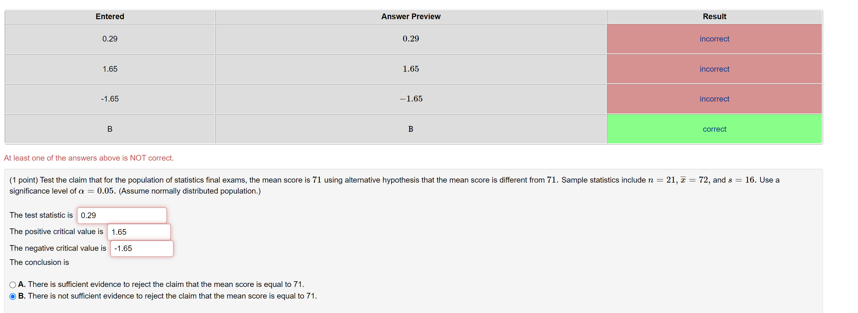 Solved Entered Answer Preview Result 0.29 0.29 incorrect | Chegg.com