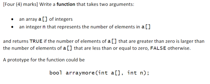 Solved [Four (4) marks] Write a function that takes two | Chegg.com