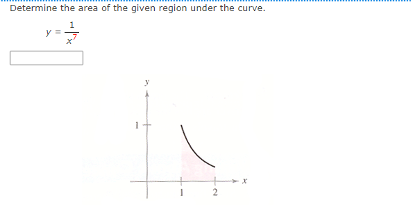 Solved Determine the area of the given region under the | Chegg.com