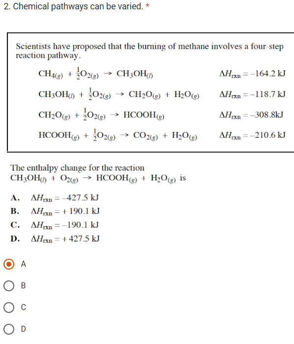 Solved 2. Chemical pathways can be varied. * Scientists have | Chegg.com