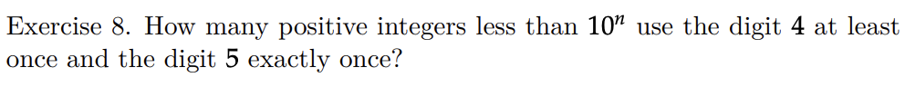 Solved Exercise 8 . ﻿How many positive integers less than | Chegg.com
