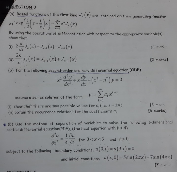 Solved * QUESTION 6 (c) In applying the method of separation | Chegg.com